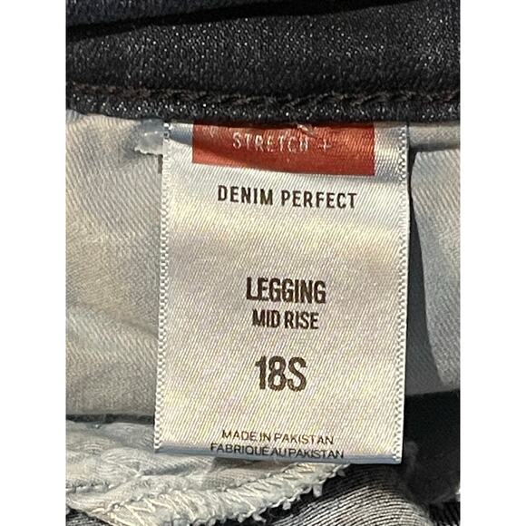 NWT EXPRESS Denim Jeans Mid Rise Stretch Legging 18S Blue - Picture 8 of 11